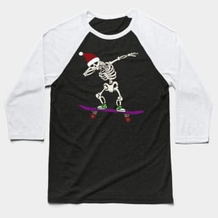 skating skeleton santa Baseball T-Shirt